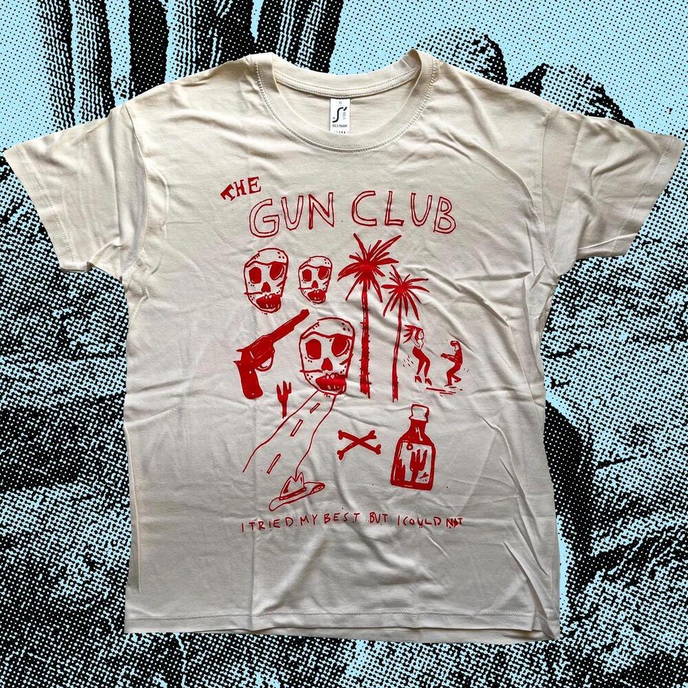 The Gun Club T-Shirt Red On Off-White